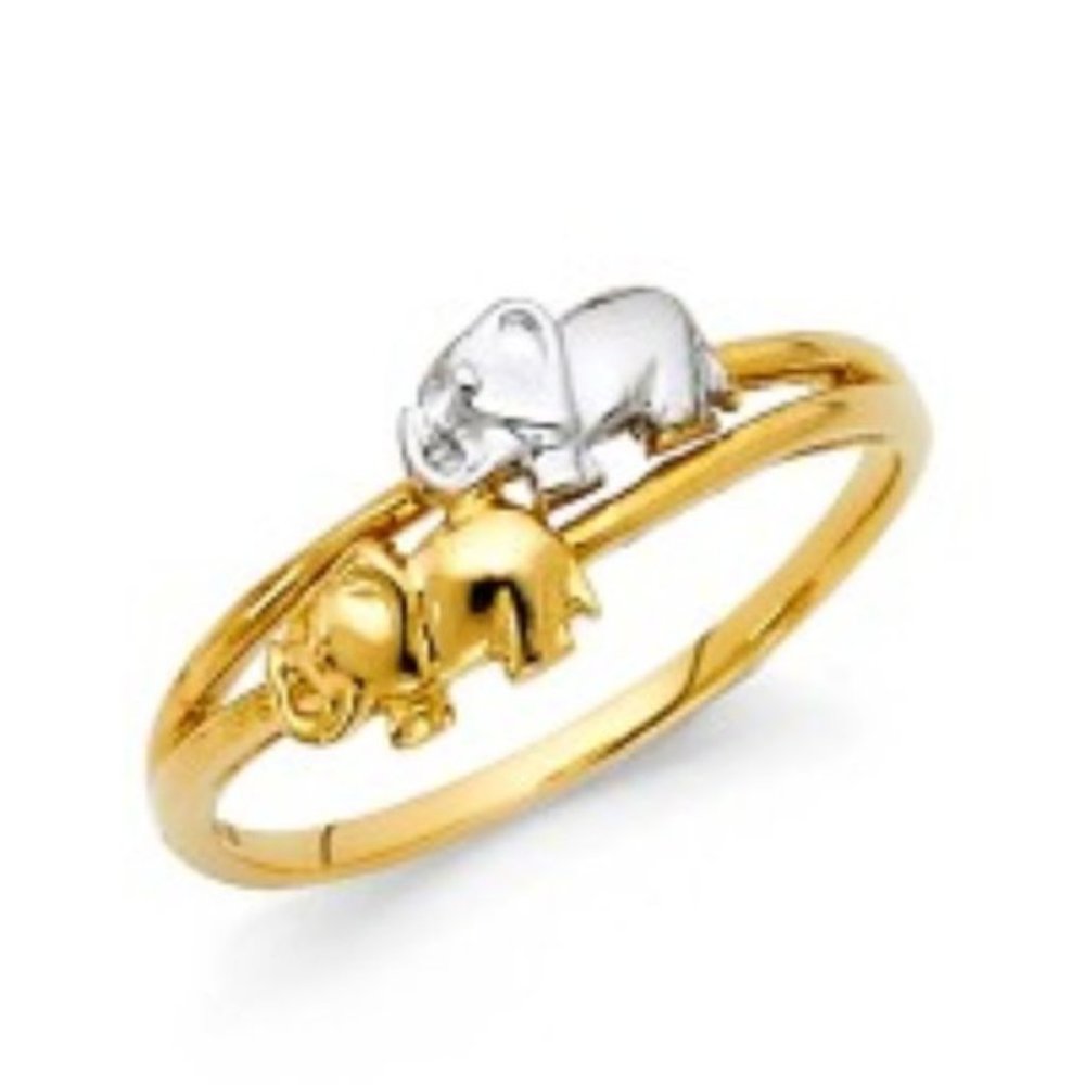 14k Yellow gold Elephant Ring Band